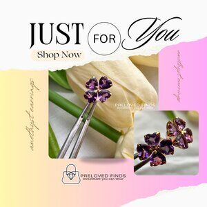 Amethyst Earrings in K18 yellow gold